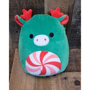 Squishmallows Reindeer‎ Plush Peppermint Candy Holiday Christmas Decor 8 inch